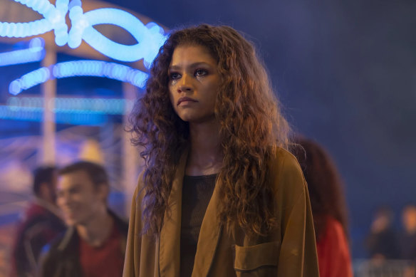 Zendaya as Rue Bennett in the HBO television series Euphoria – a gritty version of the teen drama show.