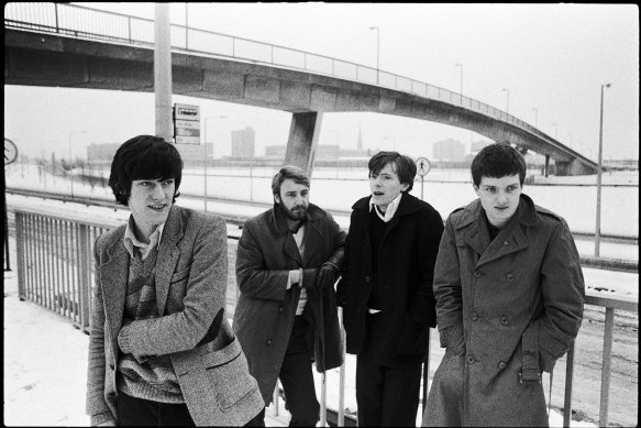 Joy Division (from left), Stephen Morris, Peter Hook, Bernard Sumner, and Ian Curtis.