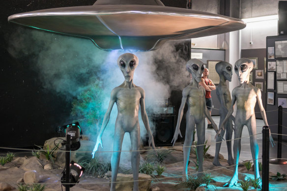 An “alien” exhibit at the UFO Museum in Roswell, New Mexico, US.