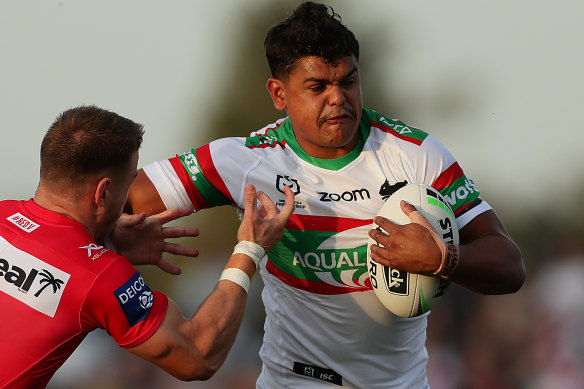 Latrell Mitchell makes his first appearance for the Rabbitohs on Saturday night in Mudgee.