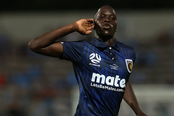 Alou Kuol has lit up the A-League this season, but his days in Central Coast Mariners colours appear to be numbered.