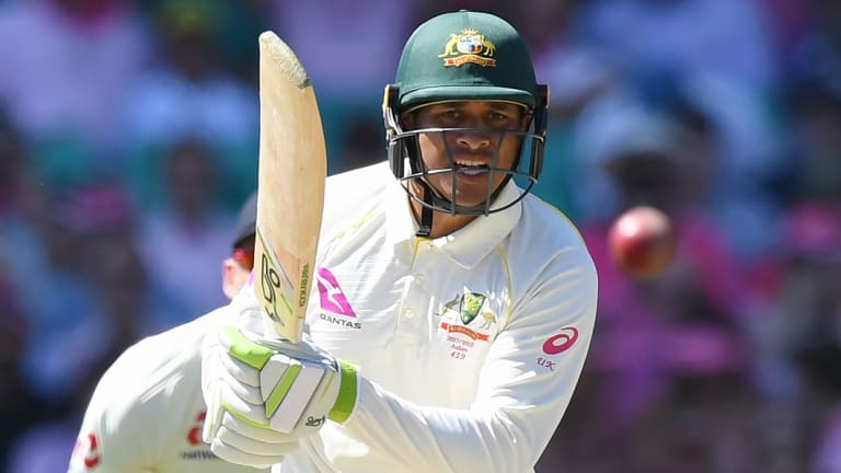 Usman Khawaja has scored his maiden first-class ton on the subcontinent.