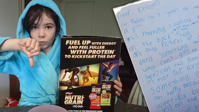 Daliah before Kellogg's made its decision to also put girls on its boxes of Nutri-Grain.