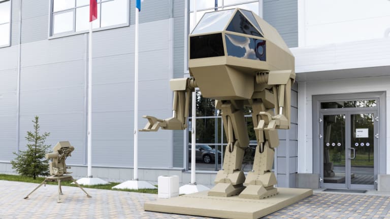 A conceptual model of Kalashnikov's robot.