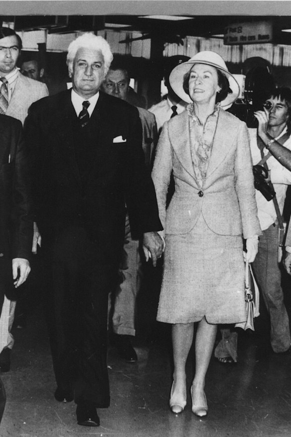 Sir John Kerr and wife Lady Anne Kerr at Sydney Airport  in 1978.
