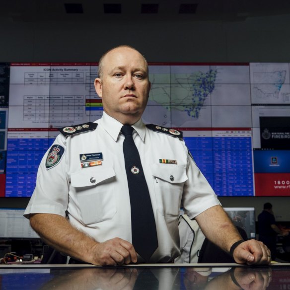 NSW Rural Fire Service Commissioner Shane Fitzsimmons at RFS headquarters.