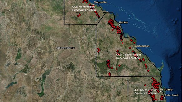 Australian National University report shows potential hydro energy sites in Queensland.