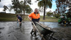 The flood clean-up around the Maribyrnong River in Victoria.