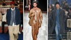 Left to right: Tommy Hilfiger at New York Fashion Week; Salvatore Ferragamo at Milan Fashion Week; Prada on the runway at Milan Men’s Fashion Week.