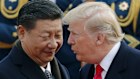Xi Jinping and Donald Trump, pictured in 2017, spoke on the phone for the first time since  January.