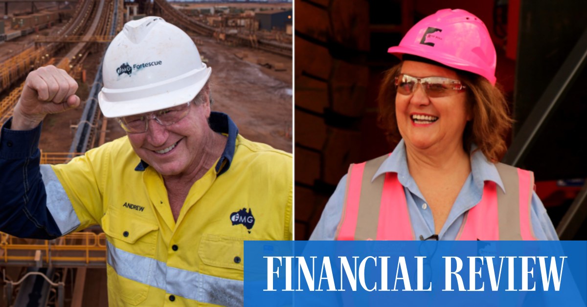 Gina Rinehart and Andrew Forrest have more in common than they would like to admitThe Australian Financial ReviewClose menuSearchExpandExpandExpandExpandExpandExpandExpandExpandExpandExpandExpandCloseAdd tagAdd tagAdd tagAdd tagAdd tagThe Australian Financial ReviewTwitterInstagramLinkedInFacebook