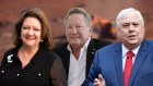 Photo montage: Gina Rinehart, Andrew Forrest and Clive Palmer.