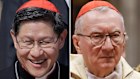 Cardinals Luis Antonio Tagle (left) from the Philippines and Italy’s Pietro Parolin are the current frontrunners in betting on the new pope.