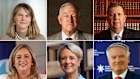 Some of the Australia Day honours recipients for 2026. Clockwise from top left: Maile Carnegie, Graham Bradley, Andrew Bell, Mathias Cormann, Kristina Keneally, Annastacia Palaszczuk. 