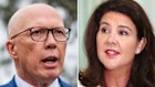 Opposition Leader Peter Dutton and Victorian opposition finance and public service spokeswoman Jane Hume.