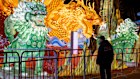 A light installation celebrating the Year of the Snake in Beijing