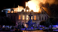 A fire destroys the city hall in Limoges, central France.