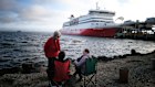 People turn up to see the last Port Melbourne departure of the Spirit of Tasmania in 2022.