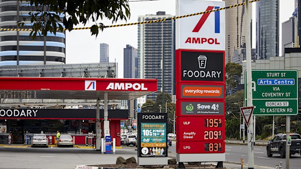 An Ampol petrol station in South Melbourne.