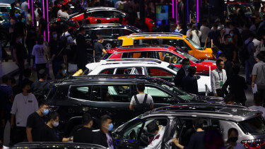 The crowds were out in force at the Beijing Auto Show.
