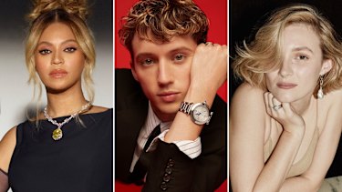 Sparkle Wars: Beyonce for Tiffany & Co., Troye Sivan for Cartier and Claude Scott-Mitchell for Jan Logan.