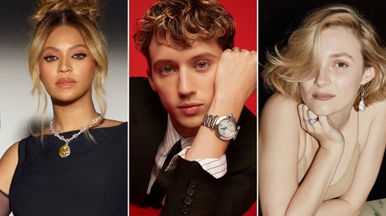 Sparkle Wars: Beyonce for Tiffany & Co., Troye Sivan for Cartier and Claude Scott-Mitchell for Jan Logan.