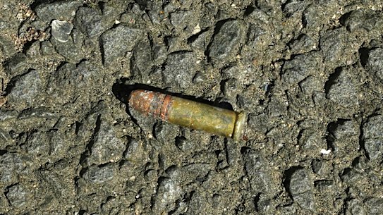 A rusty bullet found outside the Adass Israel Synagogue on Saturday afternoon