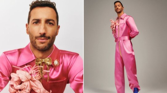 Jumpsuit and brooch by Gucci; shoes by George Cleverley; socks by London Sock Company; brooch (on collar) by Tiffany & Co. Schlumberger. Styled by Michael Darlington. 