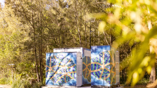 One of Ausgrid’s community batteries in Warriewood in northern Sydney. 
