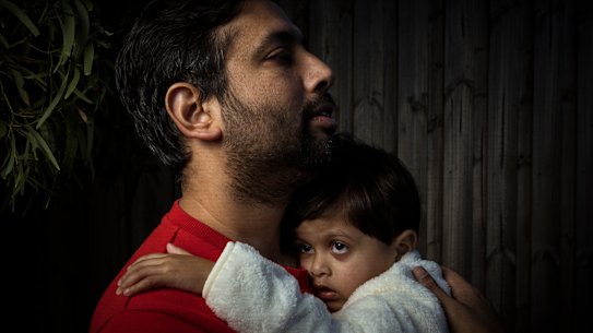 Gaurav Tripathi and his two-year-old daughter Paavika who had the flu earlier this year.