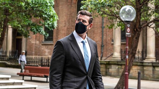 Ben Roberts-Smith outside the Federal Court on Monday.