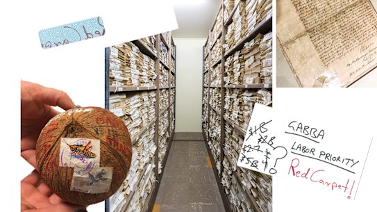 A “coconut gram” and stunt “back of the envelope” Gabba redevelopment business case are among the more than 120,000 documents stored in the Queensland Parliament strong room.