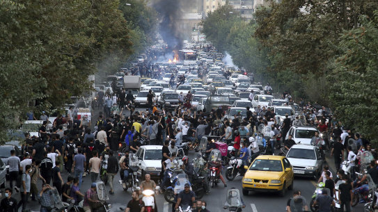 Protests in Tehran last week.