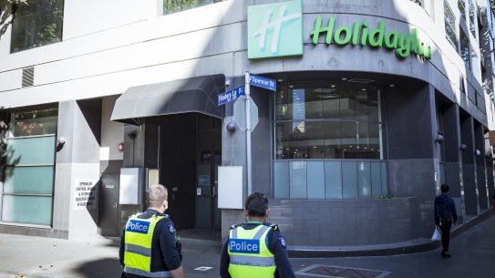 The Holiday Inn on Flinders is one of two “hot″⁣ hotels where the new QR staff tracking system is not being used.