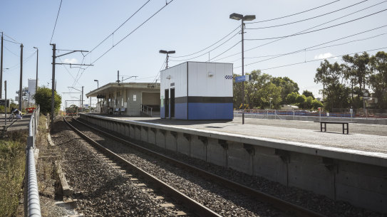 The under construction Ringwood East Train Station which will not have public toilets. 