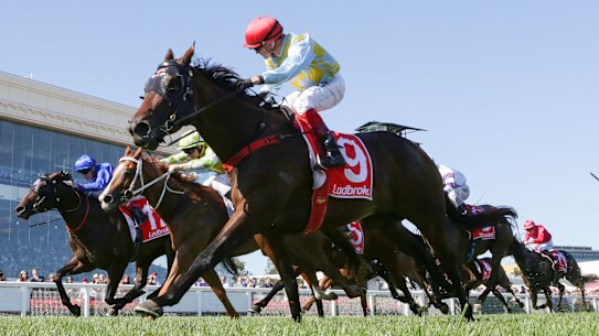 Dean Yendall rides Booker home to claim a group 1 victory.