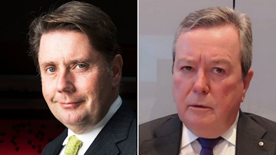 Former Star Entertainment chief executive Matt Bekier (left) and former chairman John O’Neill.