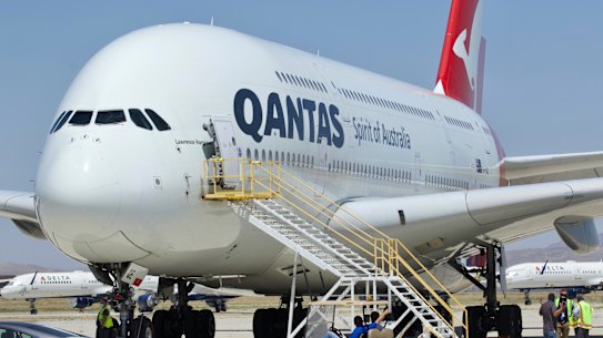 Qantas’ A380 superjumbos have been parked in the California since early in the pandemic. 