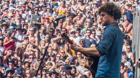 Falls Festival organisers have announced this year's event will be fully "home grown". Vance Joy playing Falls Festival 2014.