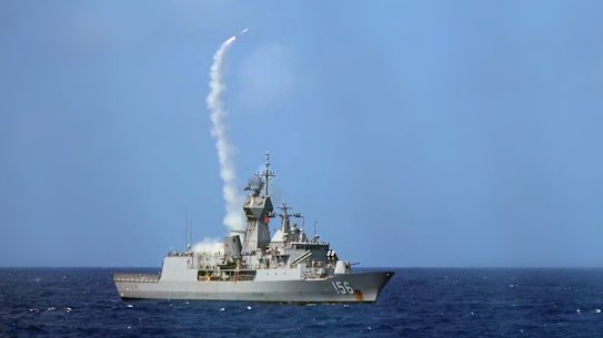 HMAS Toowoomba fires Evolved Sea Sparrow Missile