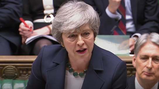 Prime Minister Theresa May in the House of Commons