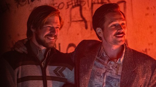 Nikita Efremov (left) plays Tetris’ soulful designer Alexey Pajitnov, while Taron Edgerton plays Henk Rogers, the man who wants to buy the game’s rights for Japan, in Tetris.