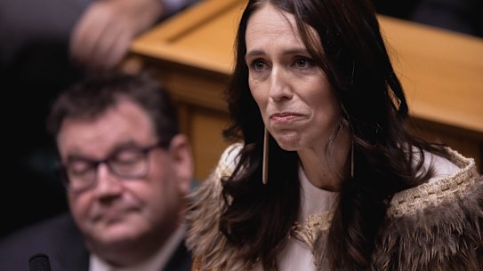 Jacinda Ardern in the House of Representatives in Wellington on Wednesday.