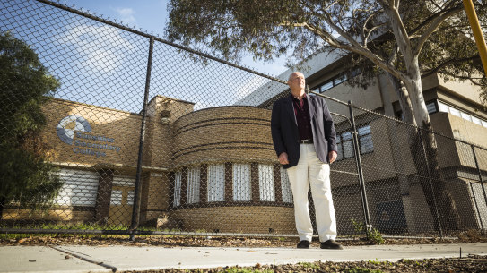 Local community advocate, Neil Head, outside the former Sunshine Technical School.