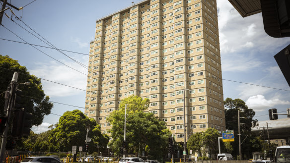 The public tower in Racecourse Road, Flemington is one of the first public housing towers earmarked for demolition.