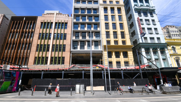 The southern side of Bourke Street Mall is being redeveloped.