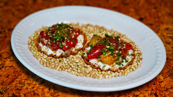 Go-to dish: Confit tomato tart.