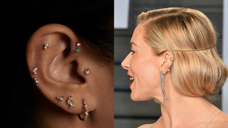 Snap Back Cartilage Stud Earrings for Multiple Ear Piercings