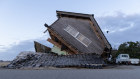 A house damaged by an earthquake is seen in Nanao, Japan.