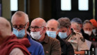 Australians wait their turn at a vaccination hub in Melbourne. 